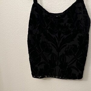 Merona Black Camisole with Elegant Floral Pattern